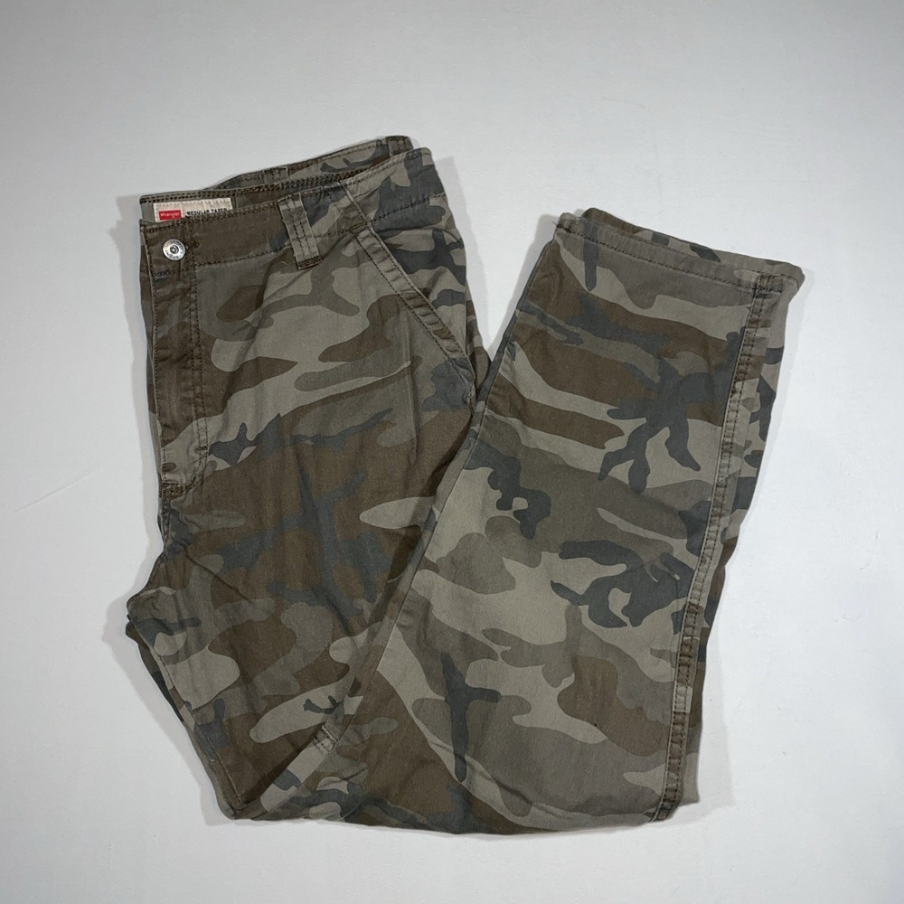 Wrangler Men's Carpenter Pants Regular Taper Camo Mens Size 38x30